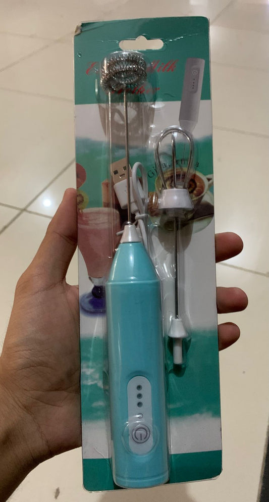 Electric Coffee & Egg Beater | USB Rechargeable | 2‑in‑1 Handheld Mixer | Adjustable Speed Frother & Milk Foamer