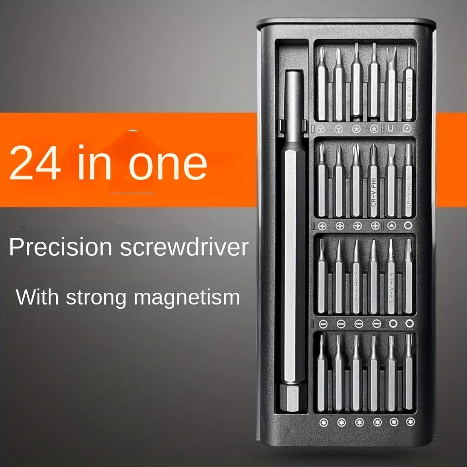24 in 1 Precision Mini Magnetic Screwdriver Set, 24 in 1 Tool Kit, The Ultimate Electronic Repair Tool Kit for Phone, Tablet, Computer, Laptop, PC, Game Controller, Watch, Precision Screwdriver Set Magnetic